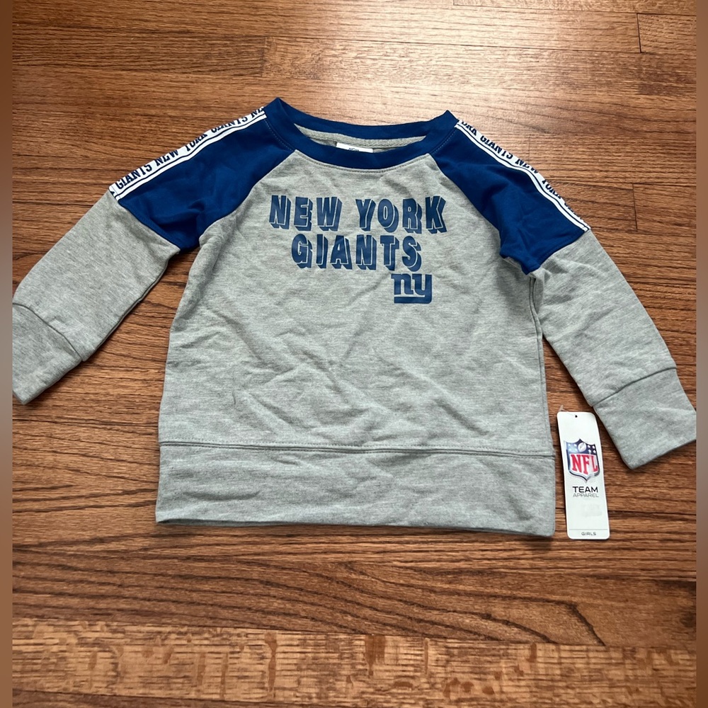 NWT‎ NFL Kids XS Girls New York Giants Gray and Blue Sweatshirt